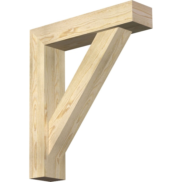 Ekena Millwork Traditional Block Rough Sawn Bracket w/ Offset Brace, Douglas Fir, 6"W x 26"D x 30"H BKT0604X26X30TRA05RDF - main